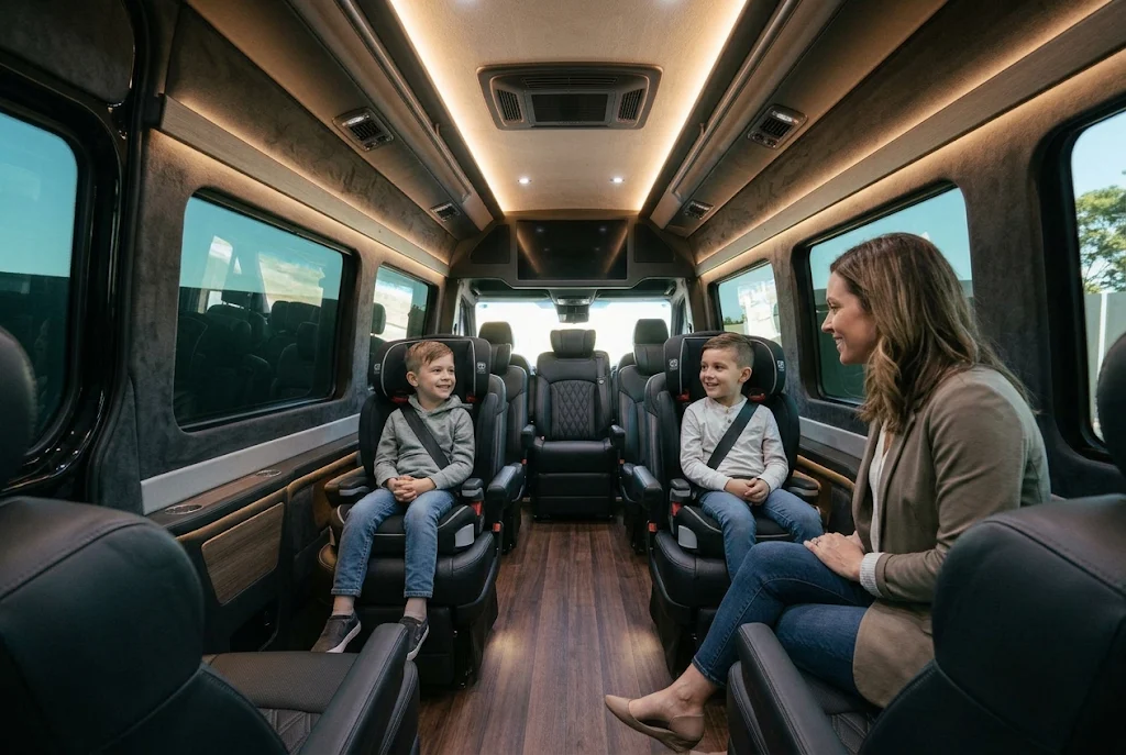 Booster seats in the Mercedes Sprinter